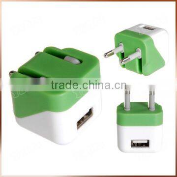 Folding Plug Quality 12V Power Charger, Dice Charger Branded OEM Travel Charger For US EU Market