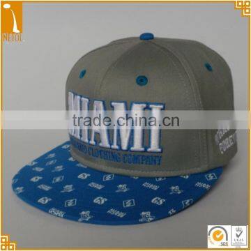 6 panel flat bill 3d embriodered custom brand baseball snapback caps