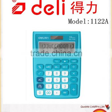 Deli 12 digtial Voice calculator Portable calculator solar calculator two power for office stationery Model 1122A