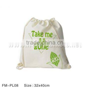 Green biodegradable PLA drawstring storage bags