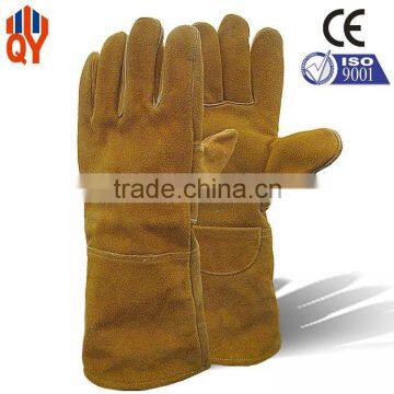 2015 Hot Sale Yellow Welding Leather Gloves In Europe