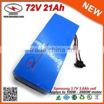 Rechargeable 21Ah Lithium Ion Battery 72 Volt E Bike Battery Packs for Inflatable Costume LED Bulb Electric Bicycle