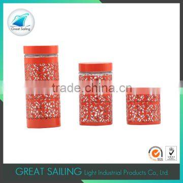 high quality different volumes red glass storage jar gaskets