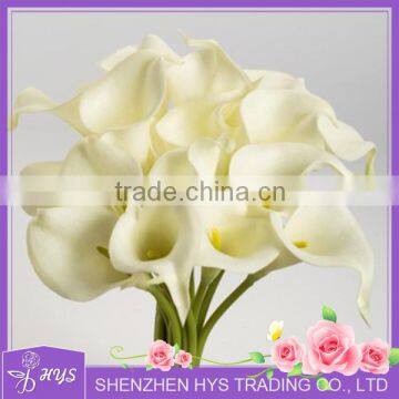 real touch pure white artificial PU calla lily for shopping mall decoration