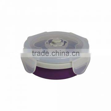 Collapsible Round Silicone Lunch Box Kids Food Storage Box photo-3