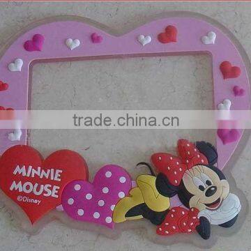 custom soft PVC Mickey Mouse photo frame/ picture frame