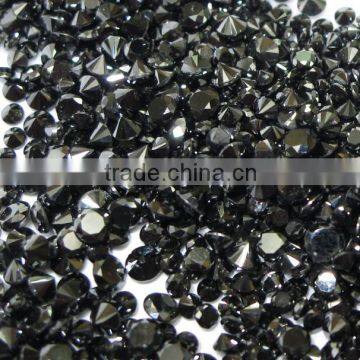 1.3-1.6mm Natural Loose Round Cut Fancy Black Diamond