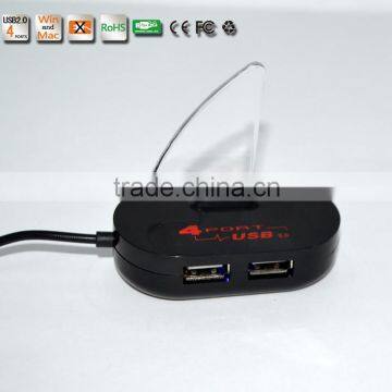 CZH Ship-shape 4 port usb 2.0 hub driver download high speed wih LED light for windows93/98/2000/2003/ME/XP/VISTA,win7