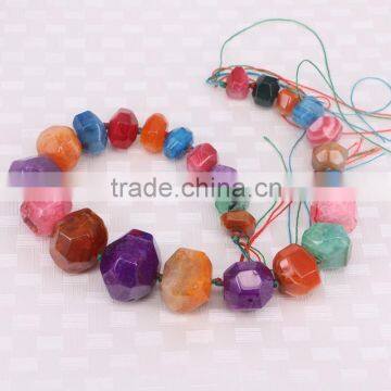 Fashion Agate Stone Beads Multi Color Agate Faceted Beads for Bracelet Necklace Jewelry Making photo-4
