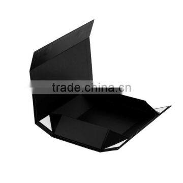 Magnetic Closure Matte Black Foldable Paper Packaging Boxes/ Flat Folding Cardboard Gift Box/ Collapsible Magnetic Box