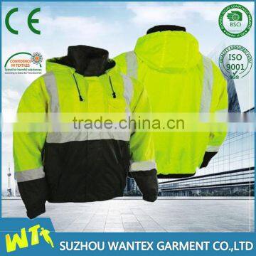 yellow safety reflective woodland softshell fleece jacket