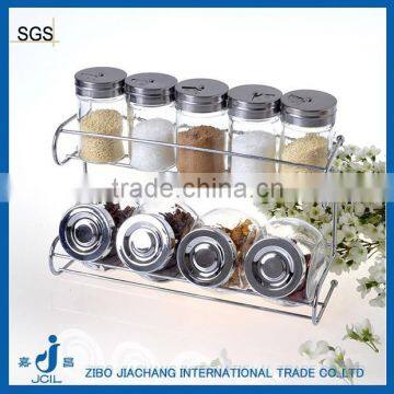 glass pepper shaker bottle holder with stand set