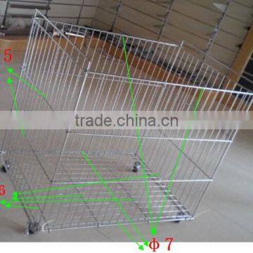 Big metal supermarket wire storage basket with wheels