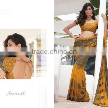 Casual Cream Georgette Designer Saree For Sale Online photo-5