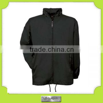 customized men's nylon black outdoor waterproof jacket