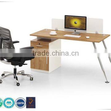 Hot-saled simple design MFC office furniture desk with partition and pedestal