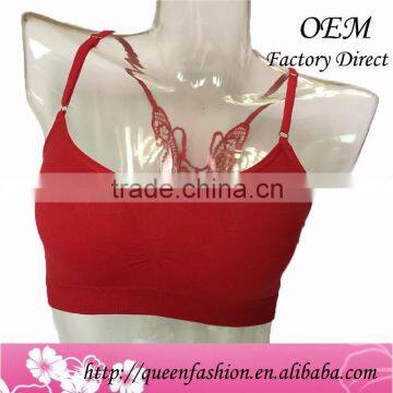 New Arrival Sexy Lady Underwear Fashion Design Women Seamless Vest Tank Tops Back Fancy Tube Butterfly Sexy Bra Panties Camisole