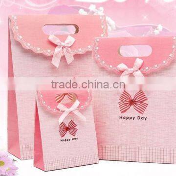 Fancy Paper Bag With Bowknot/Paper Gift Bags With Handles