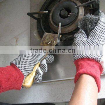 cotton drill work glove pvc dot cotton glove canvas glove red knit wrist