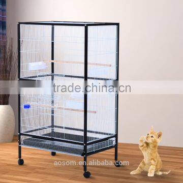 Pawhut 54"H Black/White Bird Flight Cage Stand