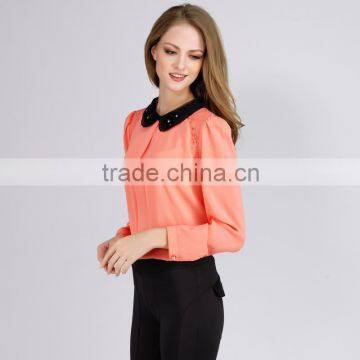 PRETTY STEPS 2016 Online Costumes Shop Chiffon Solid Color Blouse Shirts China Wholesale photo-2
