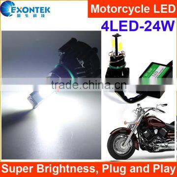 China factory supply motorcycle tuning parts Motorcycle COB LED light 4PCS*6W Super brightness Long lifespan