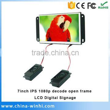 7inch IPS 1080p decode open frame lcd monitor