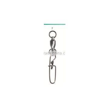 Ball bearing fishing swivel with double inside lock snap