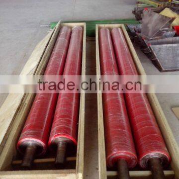 custom dimension red PU conveyor roller