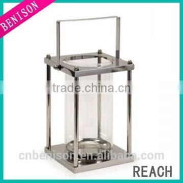 Juno Silver Stainless-Steel Candle Lantern