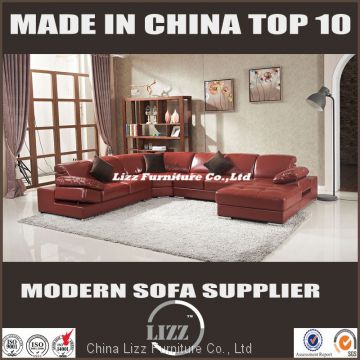 Modern Style U Shape Corner Sofa with Real Leather (LZ-129)