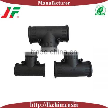 T pipe connector for wall mounted pipes