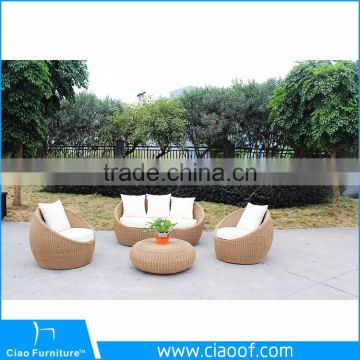 Hot sale rattan furniture modern outdoor patio round wicker sofa (CF043)