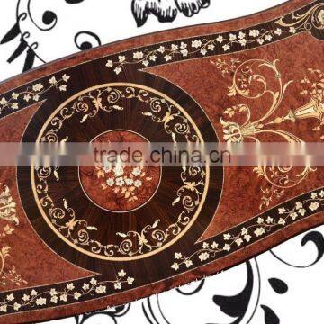 Fabulous Italy Baroque Design Marquetry Dining Room Furniture Royal Wooden Carving Dining Table Set For 8 People photo-2