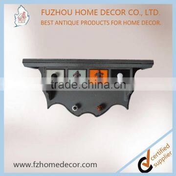 Antique Wooden Wall Shelf With Colorful Drawers photo-5