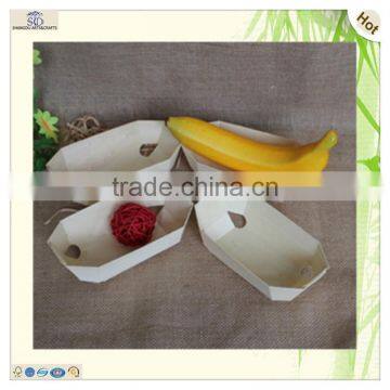 Preferential Disposable Pine Bark Wooden Boat Serving Tray photo-5