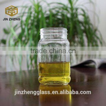 380 ml 13.5oz factory standard manufacture CBRL eight square octangon honey glass jar with color coating cap