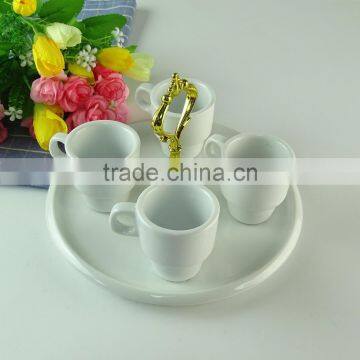 Cheap White Porcelain Cup and Plate in Stock, Wholesale Coffee Set , Tea Set, Espresso Cup Saucers photo-2