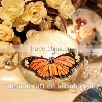 Butterfly clear crystal dome glass paperweight door gift wedding