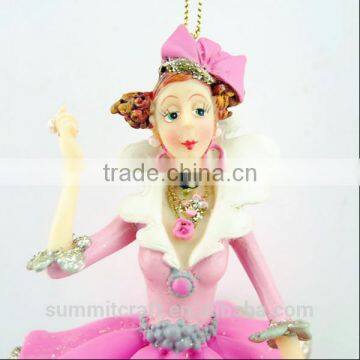 Best Selling Christmas Ornament Items Resin Christmas Lady Figurines photo-6