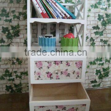 Modern Design White Wooden Cabinet With Wicker Drawers photo-4