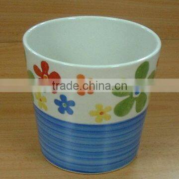 Beautiful Flower-pattern Handpainted Ceramic Flower Pot