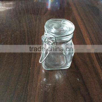 3.5oz Mini Glass Jar With Metal Clip and Glass Lid photo-2