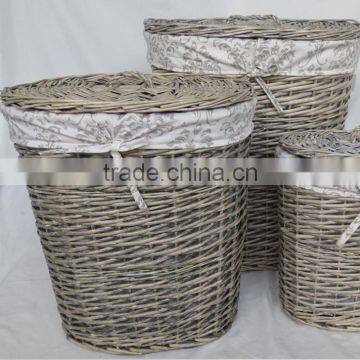 Wholesale Wash Grey Wicker Round Woven Laundry Basket photo-4