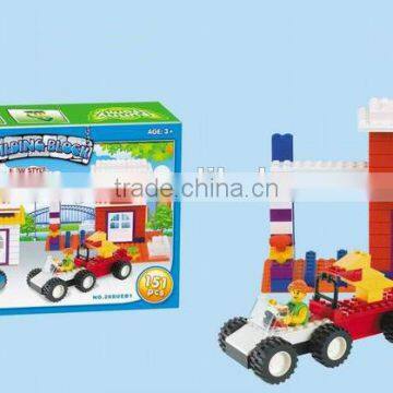 Confirm to EN71 Diy 151pieces toy colorful plastic building blocks toys