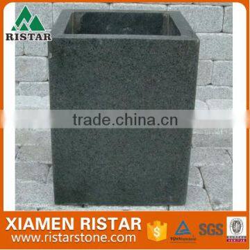 Hot sale black G654 granite stone garden flower pot RST-DA12