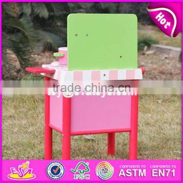 2017 New Design Mini Pink Wooden Girls Play Kitchen W10C269 photo-5