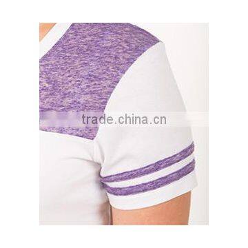 100% Polyester V-neck T-shirt Wholesale Custom Made in China Fashion Apparel District Juniors Varsity Bulk V-Neck T-shirt photo-5