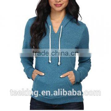 Ladies Casual Blank Plain Hoodie Sweatshirt