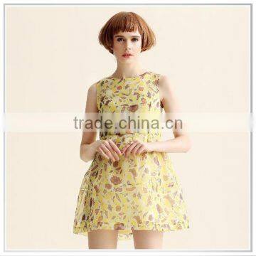 2015 Top Quality Digital Printed 100% Silk Chiffon Organza Fabric For Summer Dresses Designable Customizable